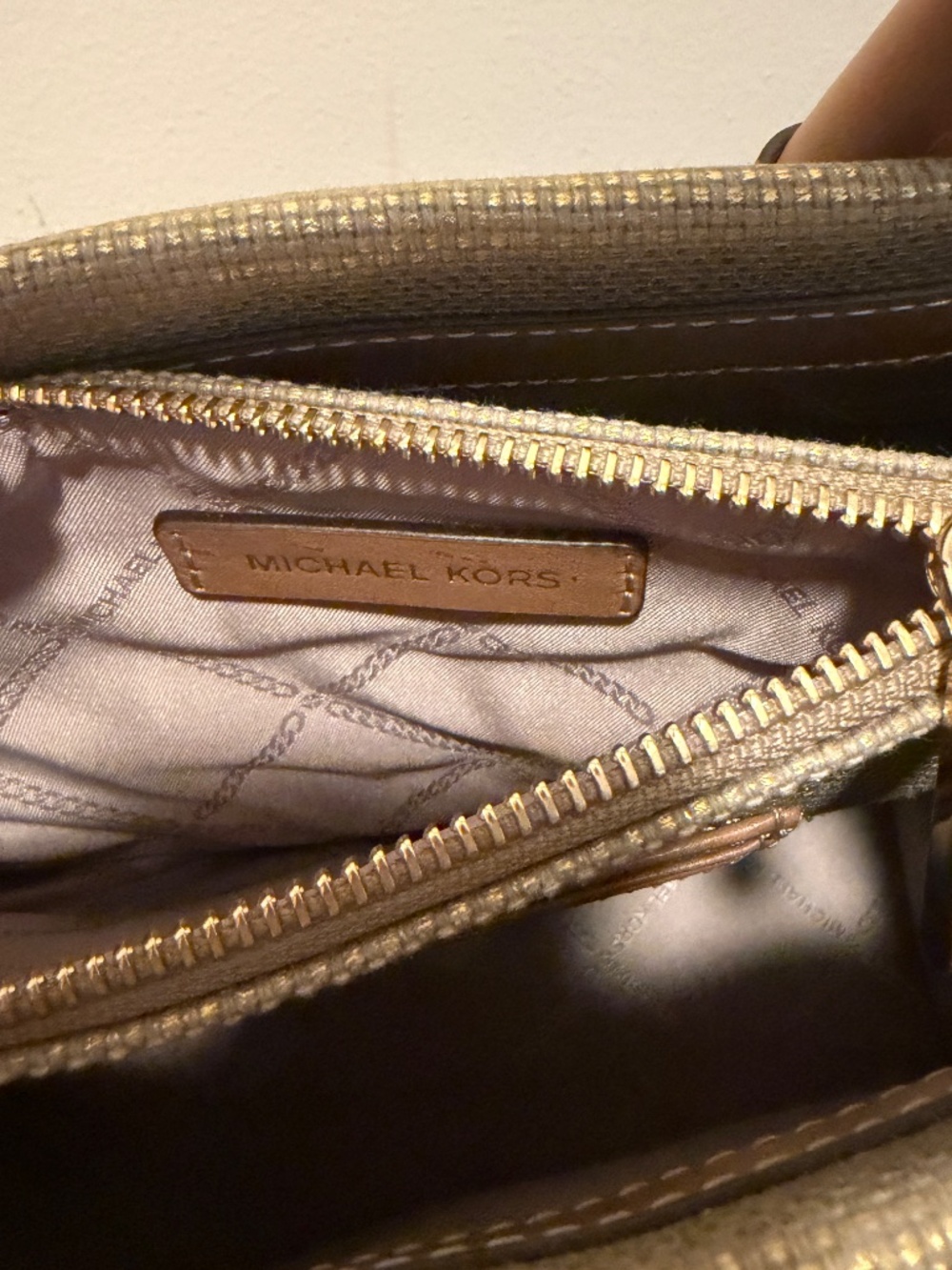 Michael Kors Mercer XS Mini Tote Crossbody – Metallic Gold - Picture 8 of 12